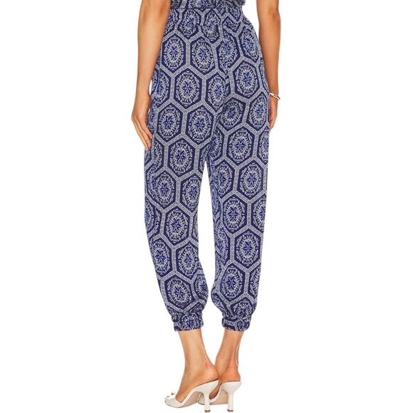 MISA Los Angeles Noomi Pants Size XS Lapis Tile Blue Boho Printed Joggers NWOT - Picture 5 of 10